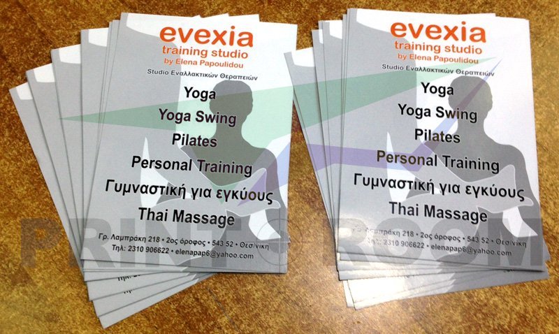Διαφημιστικά flyers διάστασης Α6 (10,5x14,8 εκ) - Studio Evexia