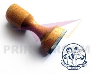Ξύλινη σφραγίδα με λογότυπο