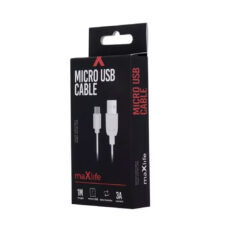 Καλώδιο USB to MICRO USB data cable Maxlife - 1m 3A Λευκό