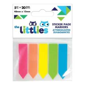 Αυτοκόλλητοι σελιδοδείκτες The Littlies – 5 χρώματα, βέλος, sticky notes για βιβλία