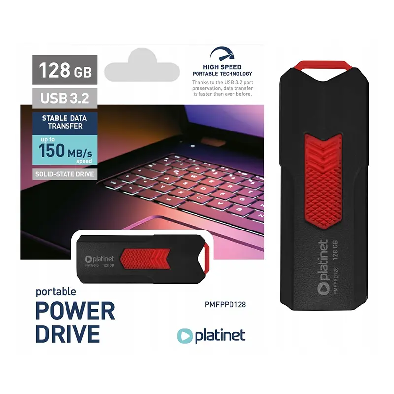Platinet Portable Power Drive 128GB USB 3.2 – Φλασάκι υψηλής ταχύτητας & χωρητικότητας
