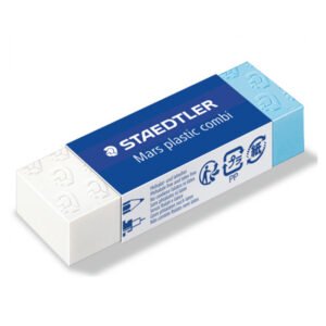 Γόμα Staedtler Mars plastic combi σε λευκό και μπλε χρώμα