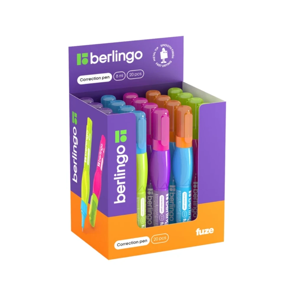 Διορθωτικά στυλό Berlingo Fuze 8 ml σε διάφορα χρώματα