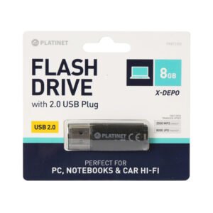 Μαύρο USB flash drive Platinet X-Depo 8GB USB 2.0 σε συσκευασία